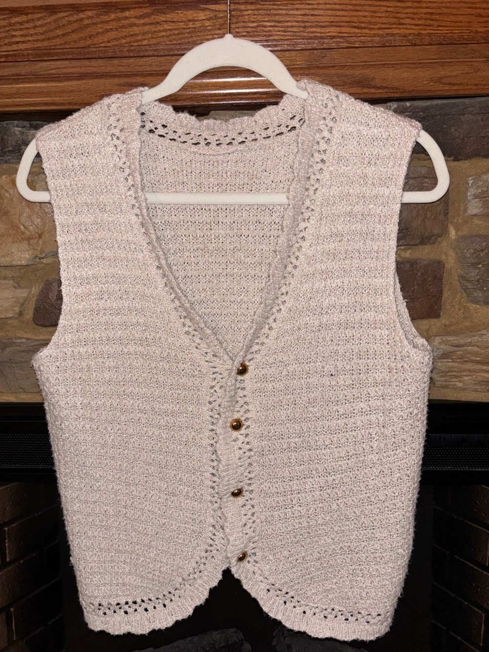 Cream Knit Sweater Vest